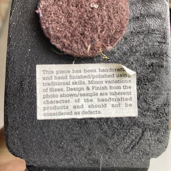 Cat figurine Sculpture Mixed Media Embossed Metal Wood Shelf Decor Whimsical - Picture 7 of 8